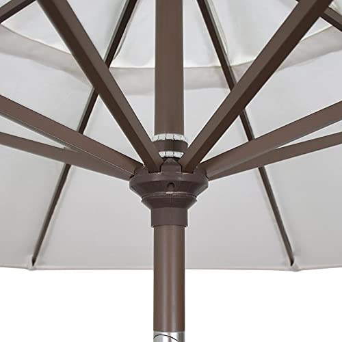 California Umbrella 9' Rd Pacific Trail Series Aluminum Patio Umbrella, Crank Lift, Push Button Tilt, Black Finish, Sunbrella Cabana Classic Fabric - color: Cabana Classic