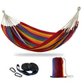 CHULIM Brazilian Double Hammock with Tree Straps,Extra Large 240x160cm,2 Persons Hammock for Backyard Patio Outdoor and Indoor,450lbs Weight Capacity,Soft Woven Cotton Fabric - color: Red Stripe