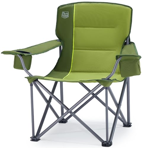 Timber Ridge Oversized Folding Camping Chair for Adults, Support 550 LBS Heavy Duty with Cup Holder Side Pocket for Camping, Lawn, Picnic, Green - color: Green