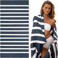SummerSand Microfiber Beach Towel Extra Large (79 x 39.5 in) - Quick Dry, Sand Free - Compact and Lightweight for Travel - Recycled Materials - Travel Bag Incl - Oversized Pool Towel – Deep Blue - color: Deep Blue, size: 79x39.5"