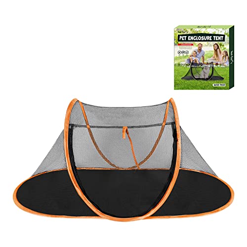 Cat Tent Outdoor, Pet Enclosure Tent Suitable for Cats and Small Animals, Indoor Playpen Portable Exercise Tent with Carry Bag(Orange) - color: Orange