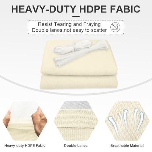 Cool Area Sun Shade Cloth with Grommets 3/4/6/8/10/12/16/20 FT Shade Panel Shade Tarp Screen Fabic for Outdoor Patio Pergola Cover Deck Garden, 6x8 FT, Butter Cream - color: Butter Cream, size: 0 6'X0 8'