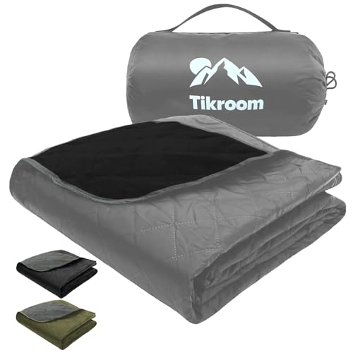Large Waterproof Outdoor Camping Blanket, 80 x 58 inch Fleece Picnic Blankets Windproof Travel Stadium Blanket for Beaches Pets Car Camp Picnic Mat for Both Cold & Warm Weather - color: Gray
