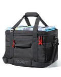 TOURIT Soft Sided Cooler Bag Insulated 30/48/60 Cans, Large Collapsible & Leakproof Ice Chest for Picnic, Beach, Camping, Travel - color: Black, size: 60Can 40L