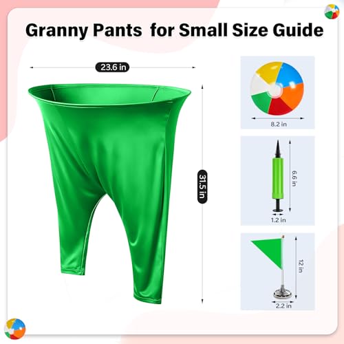 Granny Pants Yard Game for Kids (31.5 in *24 in), 2Pcs Granny Pants Outdoor Games with 10 Bouncy Balls, 2 Pumps & Flags, Granny Pants Game for Family Carnival Party Reunion Gathering (Small) - size: Small