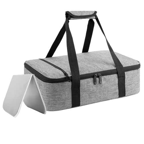 Reusable Insulated Lunch Bag for Women & Men, Large Thermal Food Storage Tote for Hot & Cold Meals, Foldable Meal Prep Bag Fits 9x13 Containers, Leakproof Lunch Box for Work, Picnic, Travel, Black - size: Upgrade Gray (Cationic Fabric)
