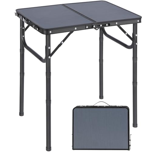 REDCAMP Small Camping Table 2ft, Portable Aluminum Folding Table Adjustable Height Lightweight for Picnic Beach Outdoor Indoor, Gray - size: Rectangle 2ft(24"x16")