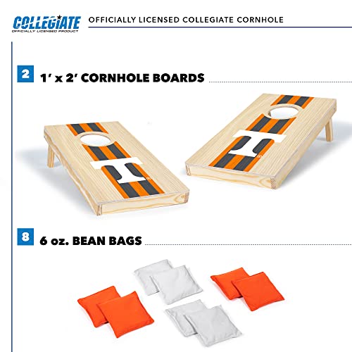 Wild Sports Tennessee Volunteers 1' x 2' Travel Size Solid Wood Cornhole Set with Direct Print HD Team Graphics – Great Gift for Any Sports Fan! Bean Bag Toss Family Games for Outdoor Play