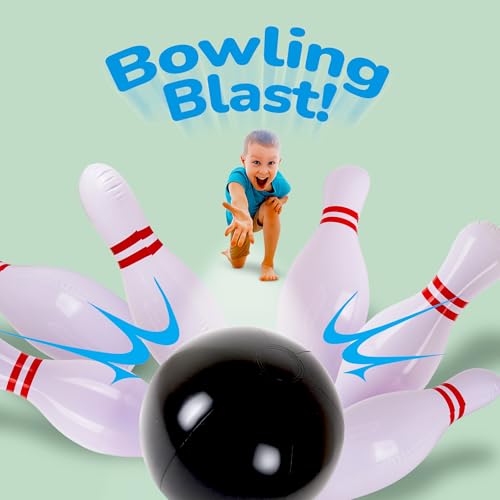 ArtCreativity Giant Inflatable Bowling - Set of 6 Pins - Fun Indoor or Outdoor Games for Kids & Adults - Backyard Christmas, Carnival, Birthday Party Activities for Family - Kids Motor Skills Toy Set