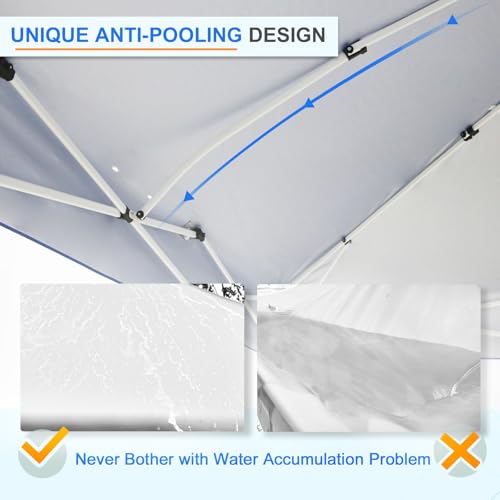 EAGLE PEAK Pop Up Canopy Tent with Wheeled Carry Bag, 8 Stakes, 4 Ropes, 4 Weight Bags, Easy Set Up Tent Canopy, 12x12 ft, 144sqft of Shade, White - color: White, size: 12x12