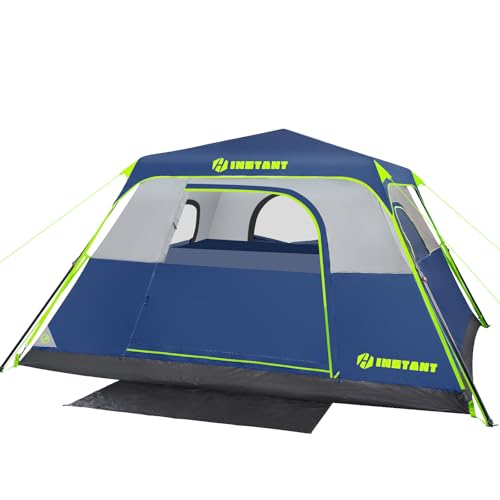 4/6/8/10 Person Instant Tent, Waterproof Pop Up Tents for Camping with Rainfly, 60 Seconds Easy Setup, Automatic Cabin Tent for Family Camping with Expandable Carry Bag & Upgraded Ventilation - color: Blue, size: 6 Person