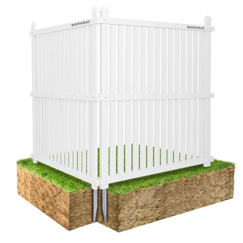 Air Conditioner Fence 2 Panels, 50" W x 50" H Outdoor Trash Can Fence, Easy Assembly Decorative Privacy Screen for AC Units & Pool Equipment - size: 50"W X 50"H-2 Panels Vertical