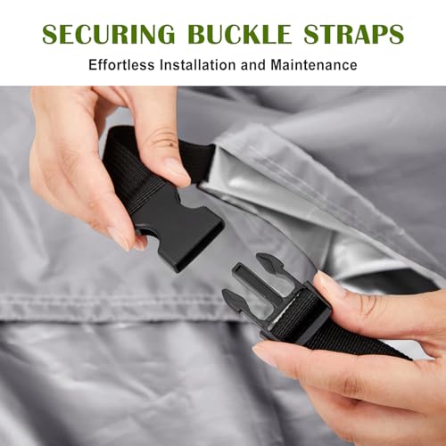 Tranqun Hammock Cover 188" W x 58" D x 20" H, Fits 14-16 ft Hammock Stand, Heavy Duty 420d Oxford Waterproof UV Resistant Outdoor Patio Cover with Adjustable Buckle Straps, Double Stitched Seam(Gray) - color: Grey