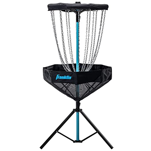 Franklin Sports Disc Golf Baskets - Portable Disc Golf Target with Chains Included - Disc Golf Basket Stand Equipment for Hole + Course Creation - style: Elite Steel Chain