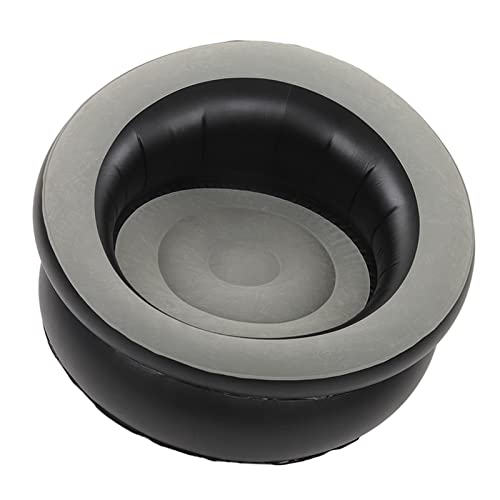 Luqeeg Inflatable Couch, Flocking Air Sofa Inflatable Sofa Chair Blow Up Couches Inflatable Lounge Chair for Bedroom Office Backyard Balcony Camping Travel (Grey) - color: Grey