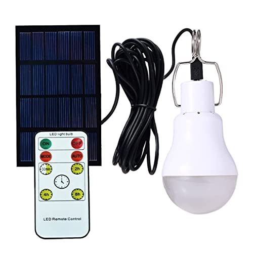 Solar Powered Lamp Remote Control Portable Led Bulb Lights Solar Energy Panel Led Lighting for Camp Tent Night Fishing Emergency Lights Flash 350LM(Pack of 1+Remote Control) - color: Pack of 1+Remote Control