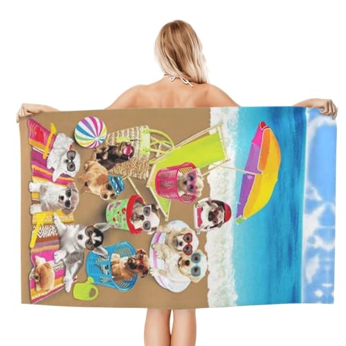 Cute Dog Beach Towel for Women/Adults, Personalized Microfiber Beach Towels Bulk, Quick Dry Beach Towel for Pool, Lightweight Bath Towels Oversized Clearance 30"x 60" - color: Dog1, size: 30"x 60"