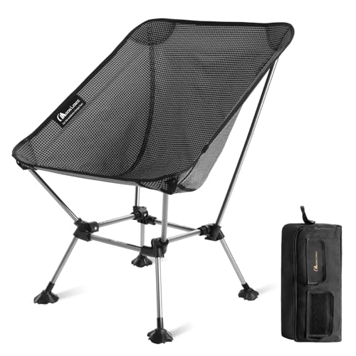 MOON LENCE High Back Folding Camping Chairs, Height-Adjustable, Widened Seat, for Beach with Anti-Sinking Feet (Onyx-Plus) - color: Onyx-plus