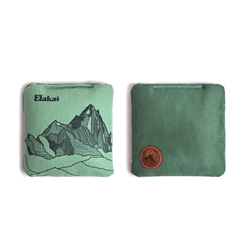 Elakai Cornhole Bags All Weather Dual Sided Slick and Stick Regulation Size and Weight Set of 4 Regulation 6 in x 6 in - color: Aquamarine Teal