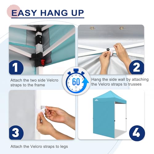 EAGLE PEAK Canopy Sidewall for 5x5 Pop Up Canopy Frame, Single Side Wall Panel Only (Fits 5x5 Straight Leg Frame, Canopy Top or Frame NOT Included), Light Blue - color: Light Blue