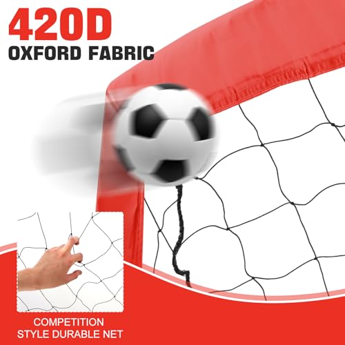 Soccer Goal for Backyard, 5x3 FT Portable Folding Soccer Net with Carry Bag for Kids and Adults Indoor/Outdoor Training Practice Use - color: Red, size: 5x3 Ft, 2 Pack
