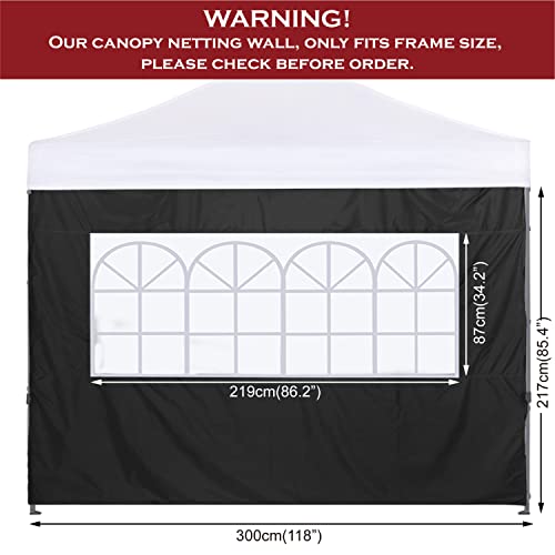 COOSHADE Instant Canopy SunWall 10x10 Canopy SideWall for Pop up Canopy Tent, 1 Pack Sidewall with Church Window Only, Black - color: Black, size: 10x10-Church Window