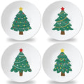 Naozinebi 4 Set 10 Inch Christmas Tree Plates Melamine Christmas Dinnerware Set Reusable Xmax Holiday Melamine Plate Dishwasher Creatively Drop Resistant Cute Plastic Dish - style: Christmas Tree