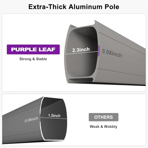 PURPLE LEAF 8’ X 8‘ Patio Umbrella Outdoor Cantilever Umbrella, Aluminum Offset Umbrella with Champagne Frame and 360° Rotation for Pool Deck Garden, Black - color: Black, size: 8' x 8'