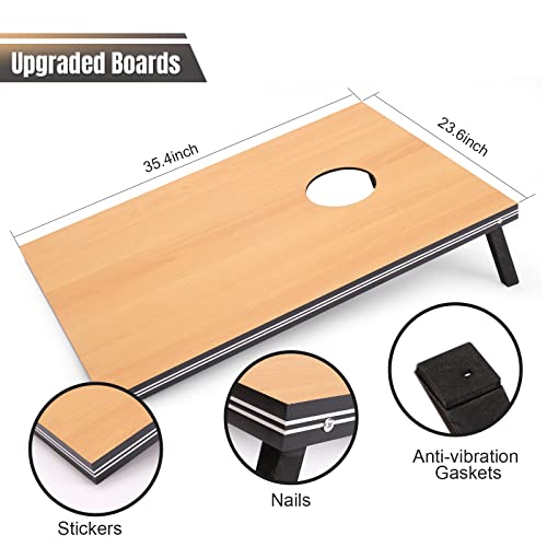 Cornhole Set 4x2 and 3X2 Regulation Size Corn Holes Sets with Carrying Bags & 8 Bean Bags Cornhole Boards Bean Toss Games for Adults Family Outdoor Beach Lawn Outside Backyard Games - style: Classic 3’x2’
