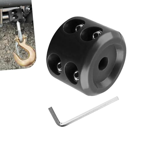 Car Winch Cable Hook Stopper, Rubber Winch Cable Protector with Allen Wrench, Line Saver for Wire & Synthetic Rope, Towing Hook Accessory for ATV UTV Truck SUV (Black) - color: Black