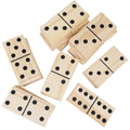GOTHINK Giant Wooden Dominos Set for Adults and Kids,28pcs Jumbo Natural Wood Black-Dot Dominoes Tiles for Birthday/Holiday Family Party Games,Outdoor Camping Lawn and Backyard Activities 2-4 Players