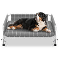Elevated Dog Bed with Three-Sided Fence and Removable Cushion - Anti-Slip Feet, Stable Design, Easy Assembly, Indoor Relaxation & Outdoor Activities for Meduim Dogs, All-Season Comfort - size: Cushion-M