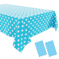 2 Pack Blue Polka Dot Tablecloth,Blue and White Tablecloths Disposable Plastic Rectangular Picnic Table Cover,Suitable for Rectangular Tables(54 x 108 Inches) - color: Polka Dot Blue, size: 54" x 108" Rectangular (2 Pack)