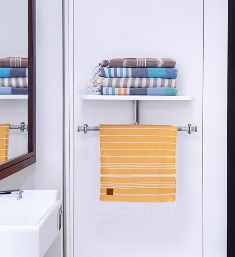 GOLD CASE HOME COLLECTION Lycia Original Turkish Hand Towels by Gold CASE-Set of 6-20x40'' 100% Cotton Decorative Bathroom & Kitchen for Hand,Face,Hair,SPA,Gym,Tea and Dishcloth,Tones of Yellow - color: Tones of Yellow, style: Hand Towel Set