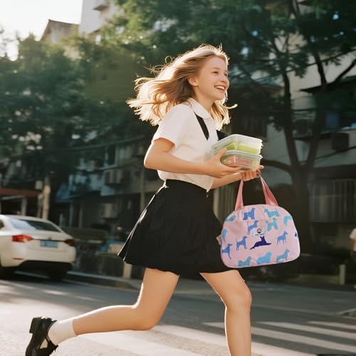 CaCTOUR Lunch Bag Kids,Cute Lunch Box for Kids Boys Girls,Portable Mini Cooler Bag,Small Insulated LunchBox Reusable Corduroy Lunch Tote for School/Travel/Picnic/Work (Dog) - color: D-Dog