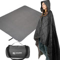 DUKUSEEK Hooded Outdoor Stadium Blanket, Extra Large 79" x 59" Waterproof Camping Blanket, Quilted, Thick Fleece, Warm, Windproof, Sand Proof, Portable, Perfect for Travel,Sports