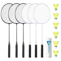 AboveGenius Badminton Rackets Set, Lightweight & Durable Badminton Set (Includes 6/12 Racquets, 6/12 Birdies), Outdoor Backyard & School Games for Adults, Teens, Families and Beginners - style: 2 Color 6 Rackets 6 Birdies