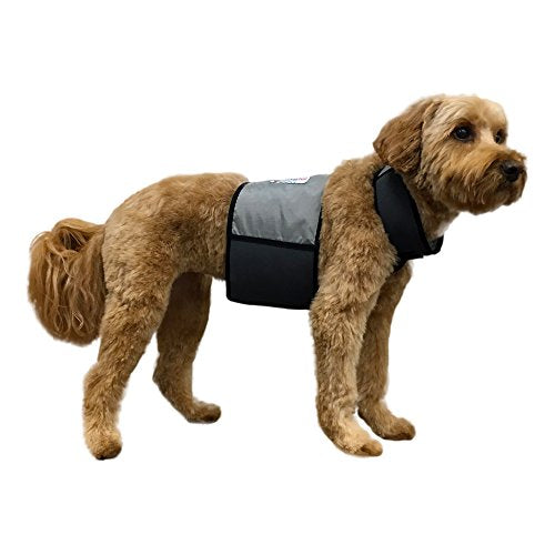 CoolerDog Dog Cooling Vest & Cooling Collar – Ice Vest for Hot Weather Heat Relief, Re-Freezable Pure Water Inserts (Medium 22”–27” Girth) - size: M