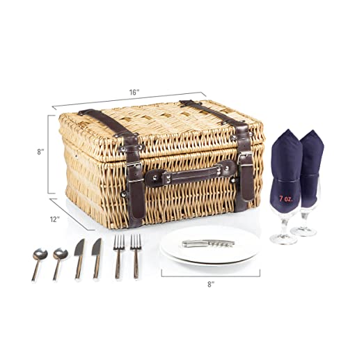 PICNIC TIME Disney Pixar Ratatouille Champion Picnic Basket for 2, Large Wicker Picnic Set with Cutlery Service Kit, (Navy Blue), 15.8 x 12 x 7.5 - color: Disney Pixar Ratatouille - Navy Blue