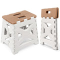 neotidy Foldable Step Stool (1 Pack), 12.9” Tall up to 300 lb Sturdy Plastic Folding Step Stool for Adults Kitchen Bathroom, Portable Small Stool Travel Foot Stool Dark Brown - color: Dark Brown
