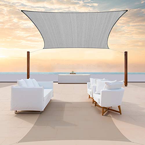 ColourTree 12' x 12' Grey Square CTAPS12 Sun Shade Sail Canopy Mesh Fabric UV Block UPF50 - Commercial Heavy Duty - 190 GSM - 3 Years Warranty (We Make Custom Size)