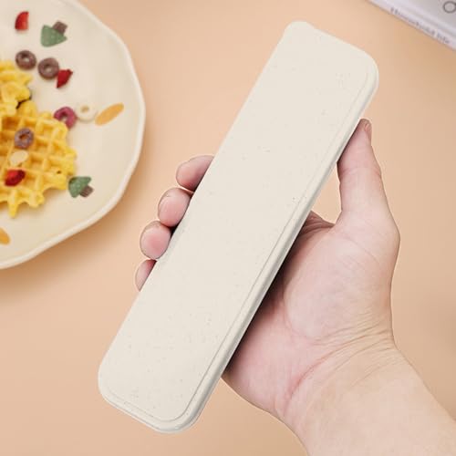 Reusable 3-in-1 Camping Utensil Set with Storage Case - Portable Travel Cutlery for Outdoor, Picnic, and Everyday Use - color: Beige