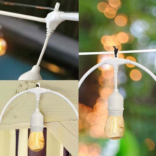 Banord Outdoor String Lights, 105FT Waterproof Patio Lights with 1W Dimmable LED Bulbs, Hanging String Lights for Outdoor Backyard, Garden, Deck, Porch, Gazebo, Balcony, Camping, Party(White) - color: White, size: 105ft