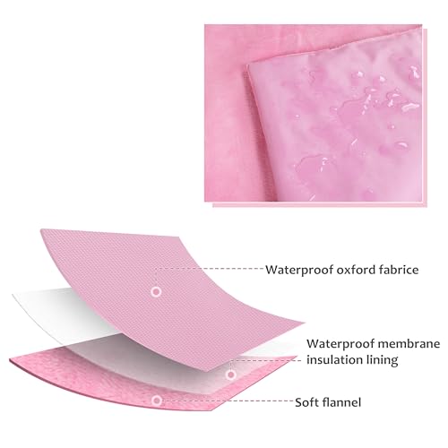 Catalonia Classic Waterproof Dog Mat, Portable Reversible Pet Travel Mat, Pet Cushion Pad with Handle for Small Medium Dogs Cats, Indoor or Outdoor, 80 x 60 cm, Pink - color: Pink, size: M(31.5x23.6 inch)
