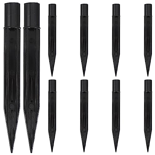 Uonlytech 10Pcs Solar Light Stakes Replacement Durable Plastic Ground Spikes for Garden Lamps Outdoor Pathway Solar Lamp Support Accessories Easy Install 6.10In - size: 16X1.7CM