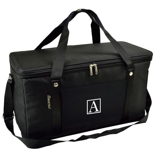 Picnic at Ascot Personalized Monogrammed 64 Can Capacity Semi Rigid Collapsible Leakproof Cooler- Designed & Quality Approved in The US - style: Letter - A