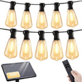 SANBEN 50ft Solar String Lights with Remote, 25+1 Bulbs Solar Patio Lights Outdoor Waterproof, Solar Powered Dimmable Deck Lights for Garden Porch Party - size: 50ft-ST38