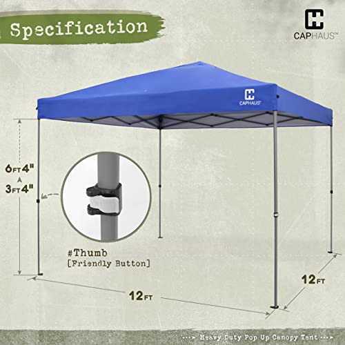 Fencer Wire 12ft x 12ft Pop Up Canopy Tent, Heavy-Duty Commercial Grade with Patented One-Push Central Locking, Portable and Instant Folding Shelter with Wheeled Carry Bag and Weight Bags, Blue - color: Blue, style: 12x12