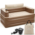 Inflatable Couch with Cup Holder, Velvety Blow Up Couch for Adults with Electric Pump, Air Sofa for Camping & Home, 60"x32"x34" - size: Large