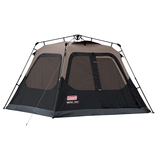 Coleman 4/6/8/10 Person Instant Camping Tent with 1-Minute Setup, Large Family Tent with Pre-Attached Poles, Air Vent, & Carry Bag, Sets Up in About 60 Seconds - size: Pfas-free, style: 4-person